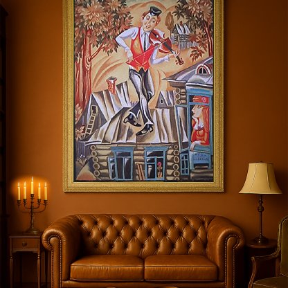 “Fiddler on the Roof” – Yakov Kandinov (1998) | Fine Art Tapestry | 29" x 39"